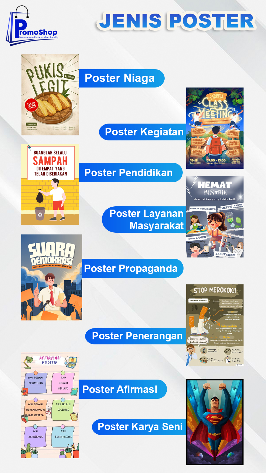 Promoshop - jenis poster Cetak Poster Lengkap Murah & Custom | PROMOSHOP - Image 1
